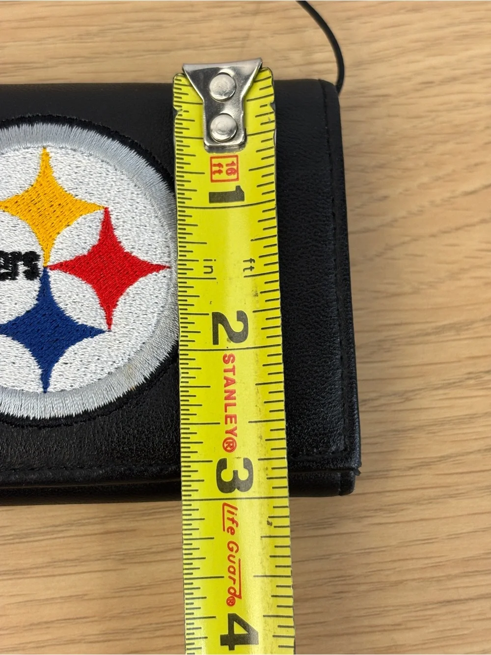 Pittsburgh‎ Steelers Black Leather Wallet with Logo Patch NEW!